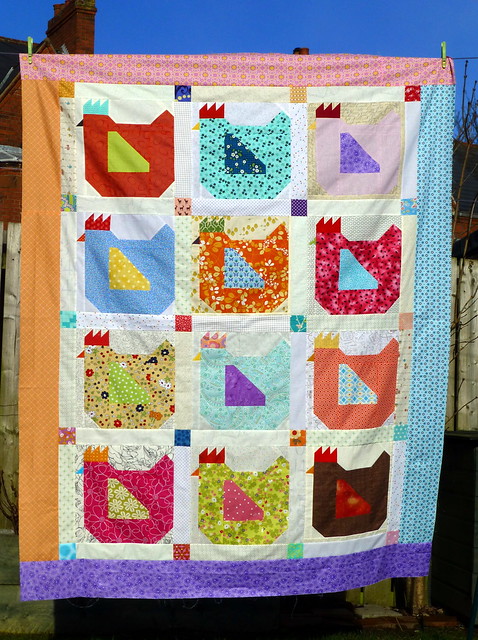 Mama Hen Quilt Top for Siblings Together