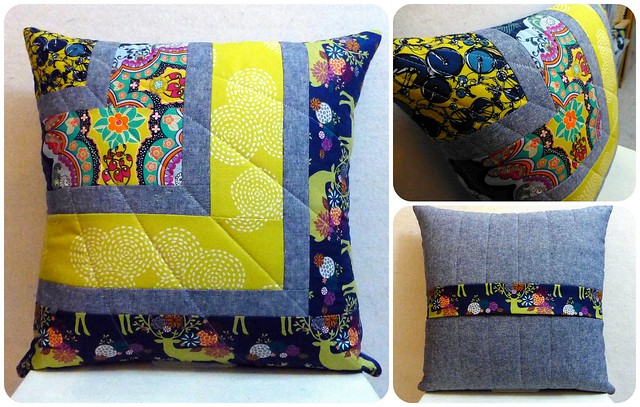 Quarter Log Cabin cushion Tutorial